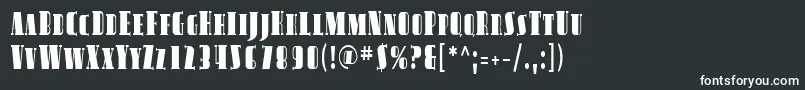 Sfavondalesccond-fontti – valkoiset fontit mustalla taustalla