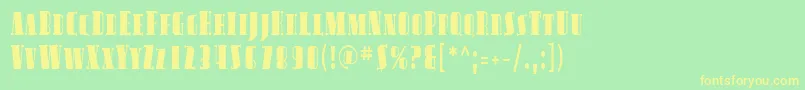 Sfavondalesccond Font – Yellow Fonts on Green Background