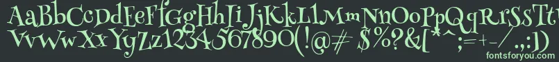 HennypennyRegular-fontti – vihreät fontit mustalla taustalla