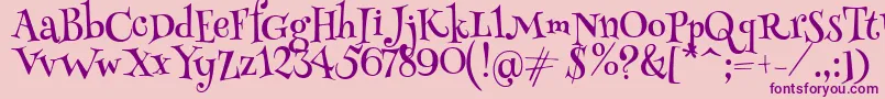 HennypennyRegular Font – Purple Fonts on Pink Background