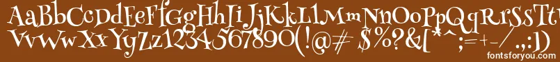 HennypennyRegular Font – White Fonts on Brown Background