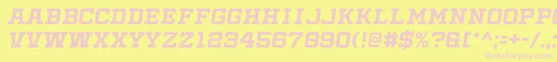 SlabbyPricesItalic-fontti – vaaleanpunaiset fontit keltaisella taustalla