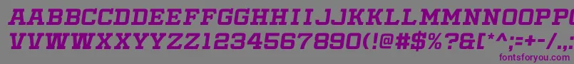 フォントSlabbyPricesItalic – 紫色のフォント、灰色の背景