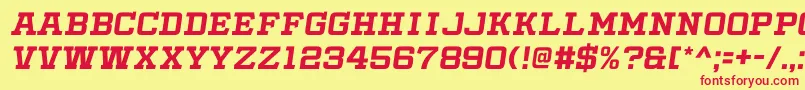 SlabbyPricesItalic Font – Red Fonts on Yellow Background