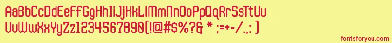 JlsdatagothiccNc Font – Red Fonts on Yellow Background