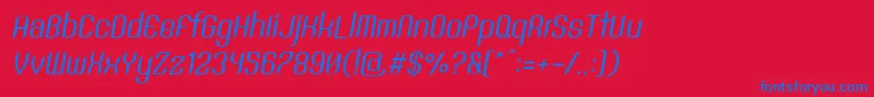 SntAnouvongRegularItalic Font – Blue Fonts on Red Background