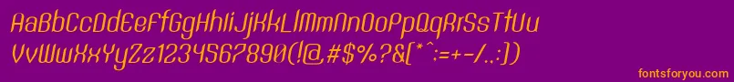 SntAnouvongRegularItalic Font – Orange Fonts on Purple Background