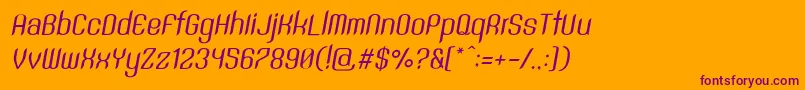 SntAnouvongRegularItalic Font – Purple Fonts on Orange Background