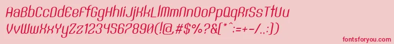 SntAnouvongRegularItalic Font – Red Fonts on Pink Background