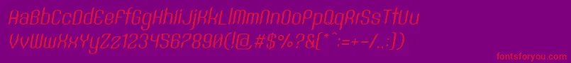 SntAnouvongRegularItalic-Schriftart – Rote Schriften auf violettem Hintergrund