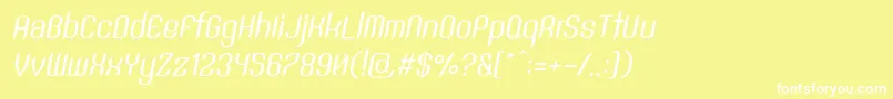 SntAnouvongRegularItalic Font – White Fonts on Yellow Background