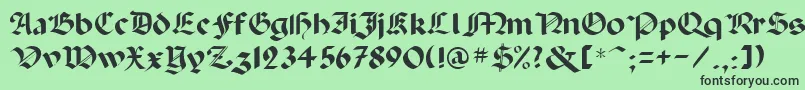 GothicrusBold Font – Black Fonts on Green Background