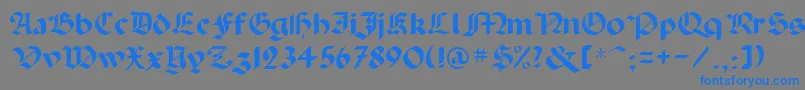 フォントGothicrusBold – 灰色の背景に青い文字