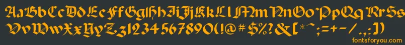 フォントGothicrusBold – 黒い背景にオレンジの文字