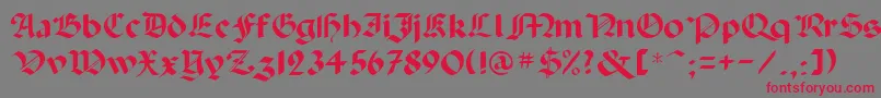 GothicrusBold Font – Red Fonts on Gray Background