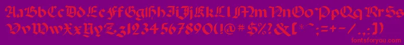 GothicrusBold Font – Red Fonts on Purple Background