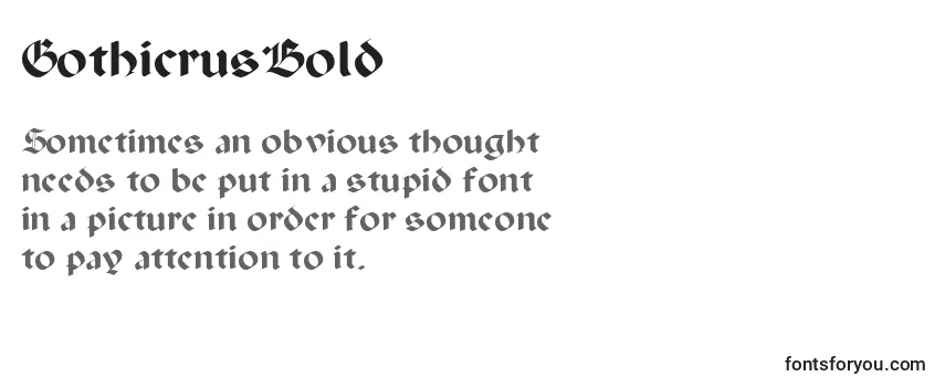 Review of the GothicrusBold Font