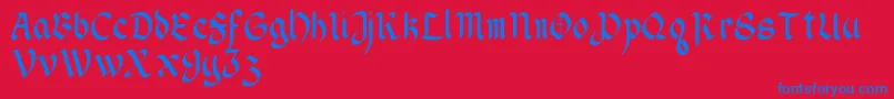 Fonte WendellV1 – fontes azuis em um fundo vermelho