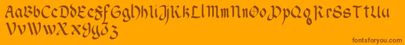 WendellV1-Schriftart – Braune Schriften auf orangefarbenem Hintergrund