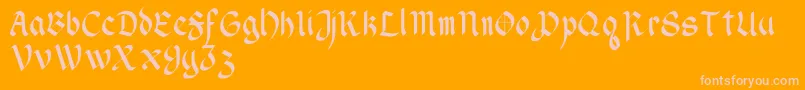 WendellV1-fontti – vaaleanpunaiset fontit oranssilla taustalla