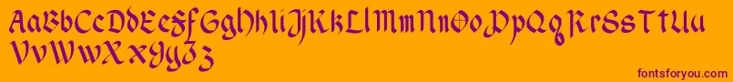 WendellV1-Schriftart – Violette Schriften auf orangefarbenem Hintergrund