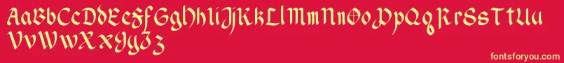 フォントWendellV1 – 黄色の文字、赤い背景