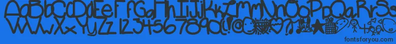 Fonty Font – Black Fonts on Blue Background