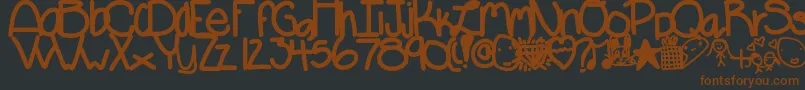 Fonty-fontti – ruskeat fontit mustalla taustalla