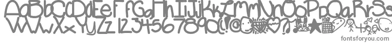 Fonty-fontti – harmaat kirjasimet valkoisella taustalla
