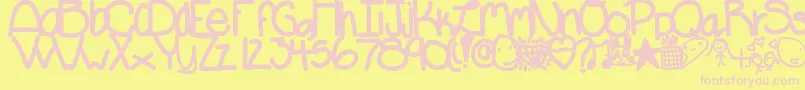 Fonty Font – Pink Fonts on Yellow Background