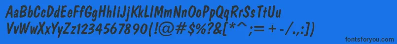 Police ADominoItalic – polices noires sur fond bleu