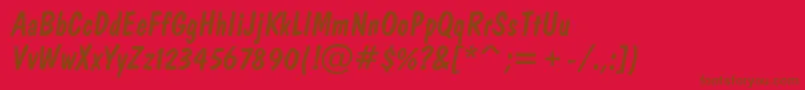 ADominoItalic Font – Brown Fonts on Red Background