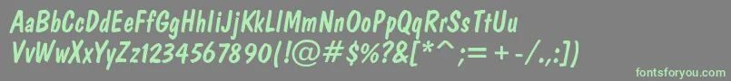 ADominoItalic Font – Green Fonts on Gray Background