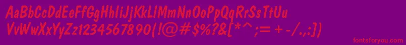 ADominoItalic Font – Red Fonts on Purple Background