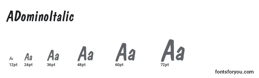 ADominoItalic Font Sizes