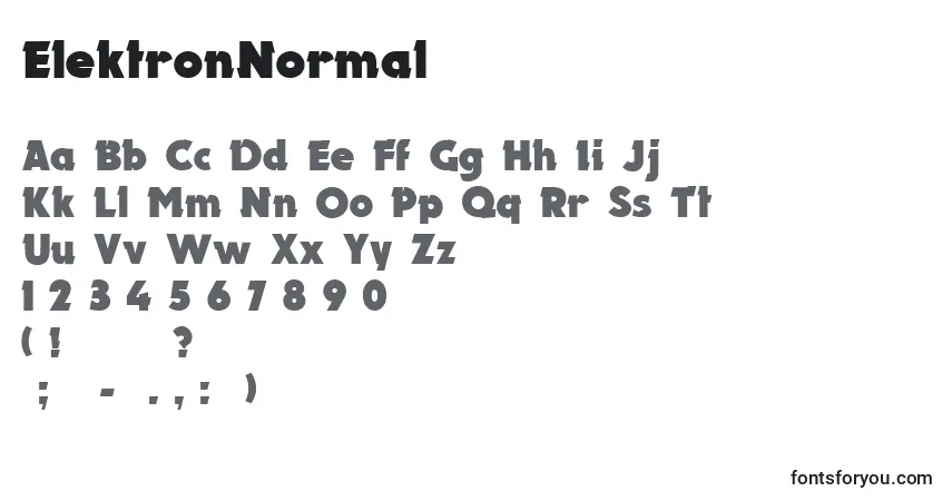 A fonte ElektronNormal – alfabeto, números, caracteres especiais