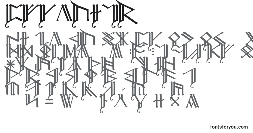 Schriftart Erebcap2 – Alphabet, Zahlen, spezielle Symbole