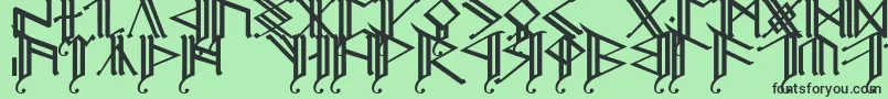 Шрифт Erebcap2 – чёрные шрифты на зелёном фоне