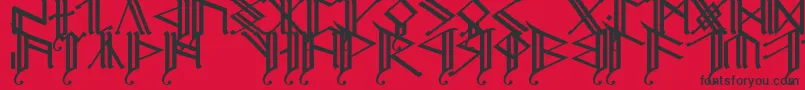 Erebcap2-fontti – mustat fontit punaisella taustalla