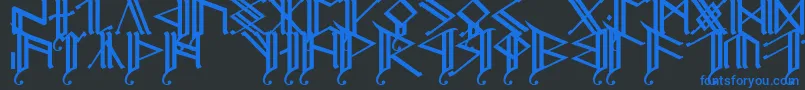 Erebcap2-fontti – siniset fontit mustalla taustalla