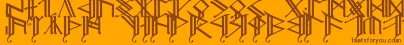 Erebcap2 Font – Brown Fonts on Orange Background