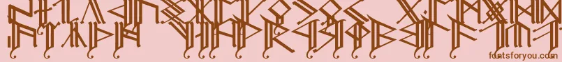 Czcionka Erebcap2 – brązowe czcionki na różowym tle