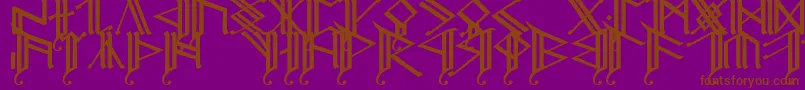 フォントErebcap2 – 紫色の背景に茶色のフォント