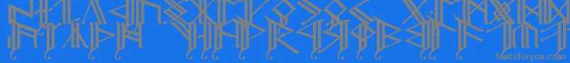 Erebcap2-fontti – harmaat kirjasimet sinisellä taustalla