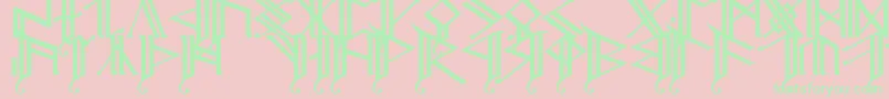 フォントErebcap2 – ピンクの背景に緑の文字