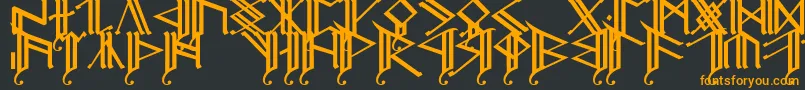 フォントErebcap2 – 黒い背景にオレンジの文字