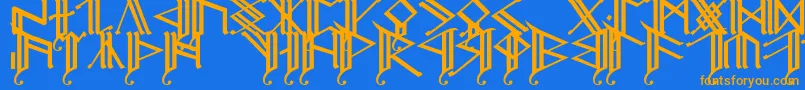 Шрифт Erebcap2 – оранжевые шрифты на синем фоне