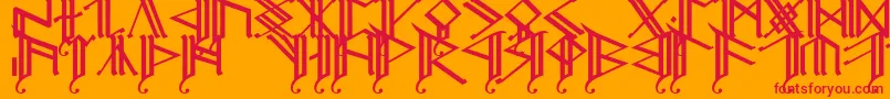 Шрифт Erebcap2 – красные шрифты на оранжевом фоне