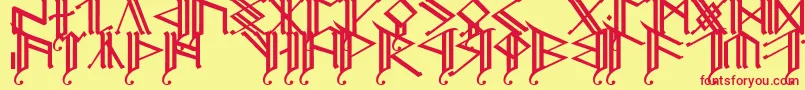 Шрифт Erebcap2 – красные шрифты на жёлтом фоне