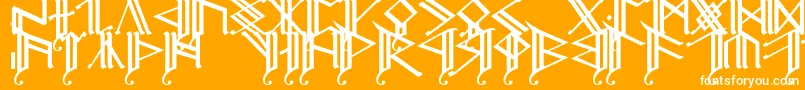 Erebcap2-fontti – valkoiset fontit oranssilla taustalla